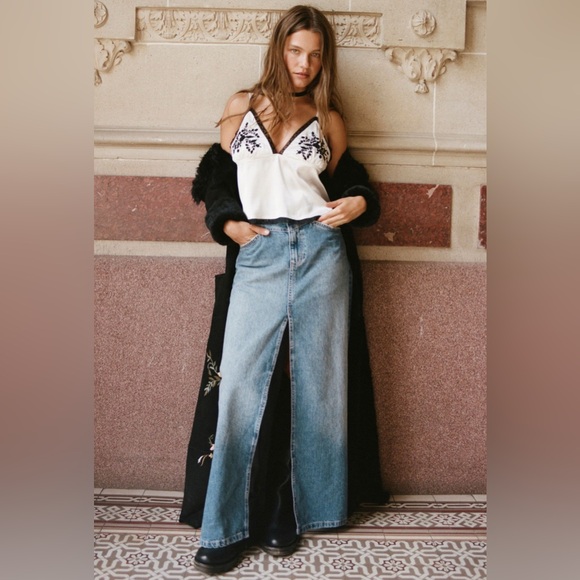 Free People Dresses & Skirts - Free People We the Free Denim Maxi Skirt